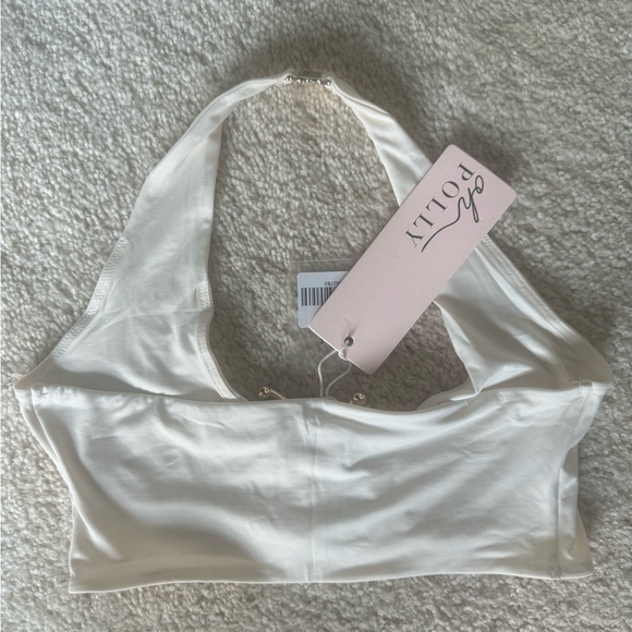 Oh Polly NWT Halter Neck Hardware Detail Crop Top in Ivory - Picture 4 of 4